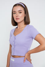 Load image into Gallery viewer, Rib Short Sleeve Cardigan - Lilac