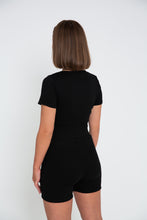 Load image into Gallery viewer, Rib Short Sleeve Cardigan - Black