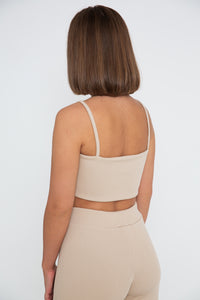 Rib Crop Top - Beige