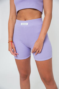 Rib Cycle Shorts - Lilac