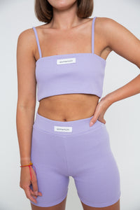 Rib Cycle Shorts - Lilac