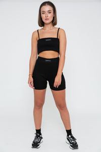 Rib Crop Top - Black