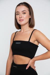 Rib Crop Top - Black