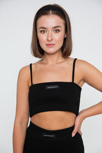 Rib Crop Top - Black