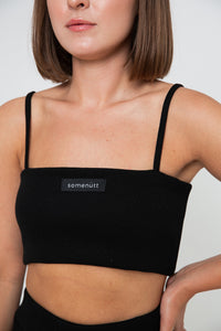 Rib Crop Top - Black