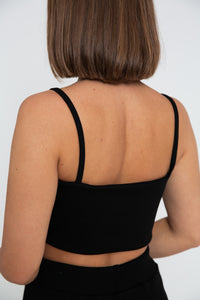 Rib Crop Top - Black