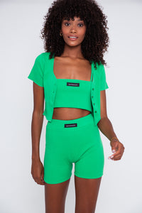 Rib Crop Top - Green