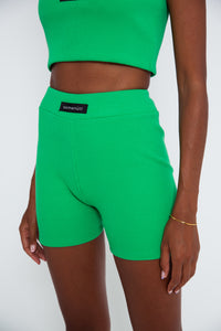 Rib Cycle Shorts - Green