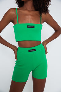 Rib Crop Top - Green